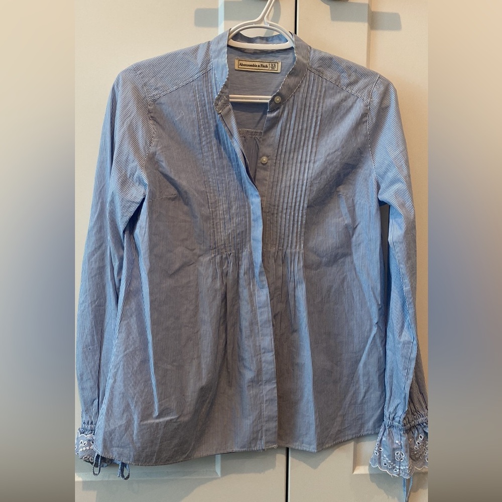 Abercrombie & Fitch Light Blue Striped Shirt